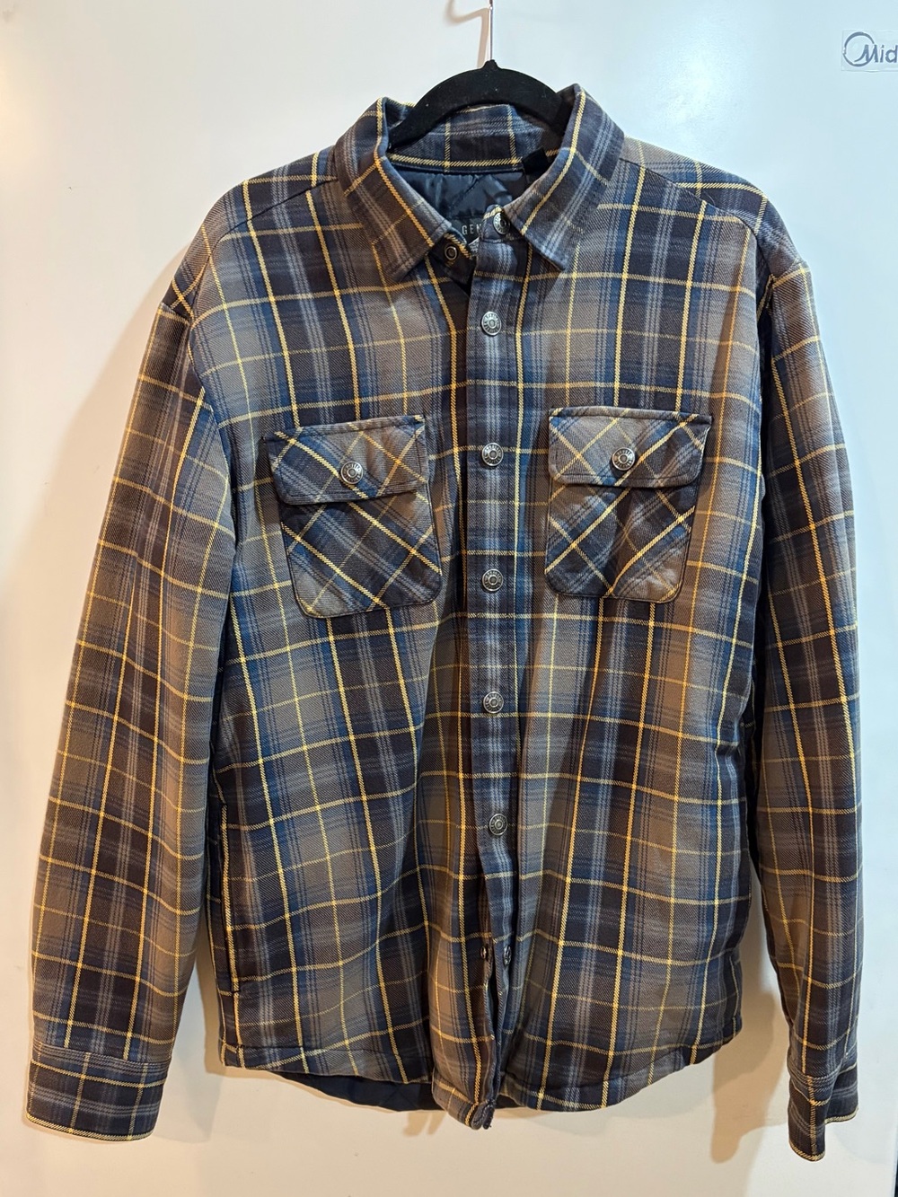 Men's Plaid Harley-Davidson Button-Up Jacket Shirt - Blue & Yellow